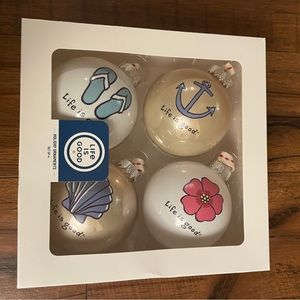 Life is good set 4 Christmas ornaments